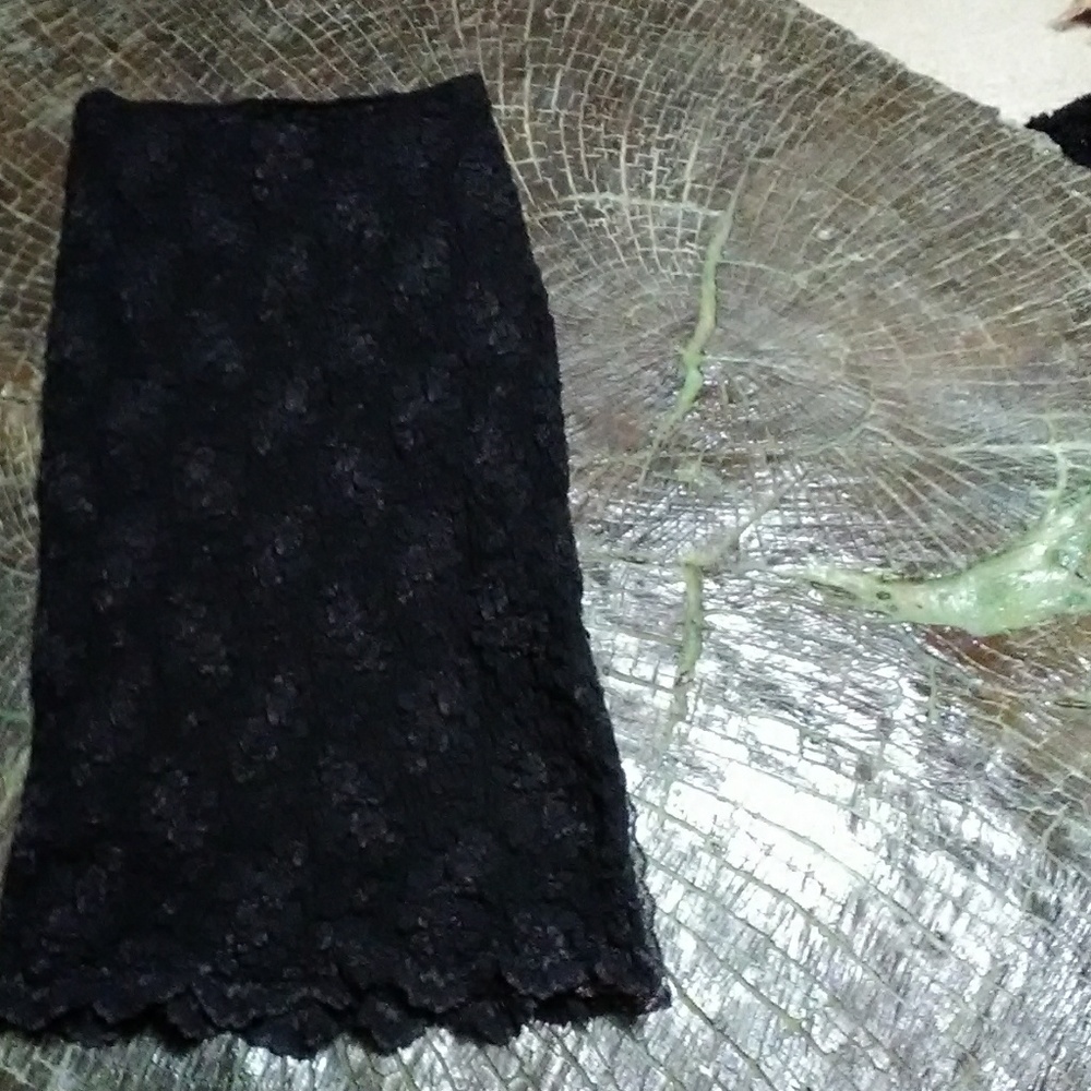 Anthropologie/Ann Farriday lace midi skirt